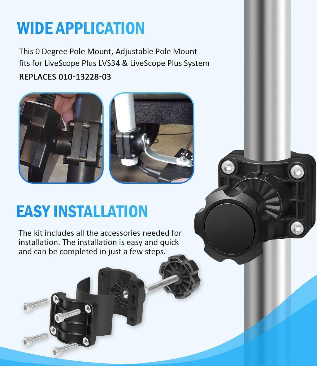 0 Degree Pole Mount Bracket 010-13228-03 for Garmin Livescope Plus LVS34