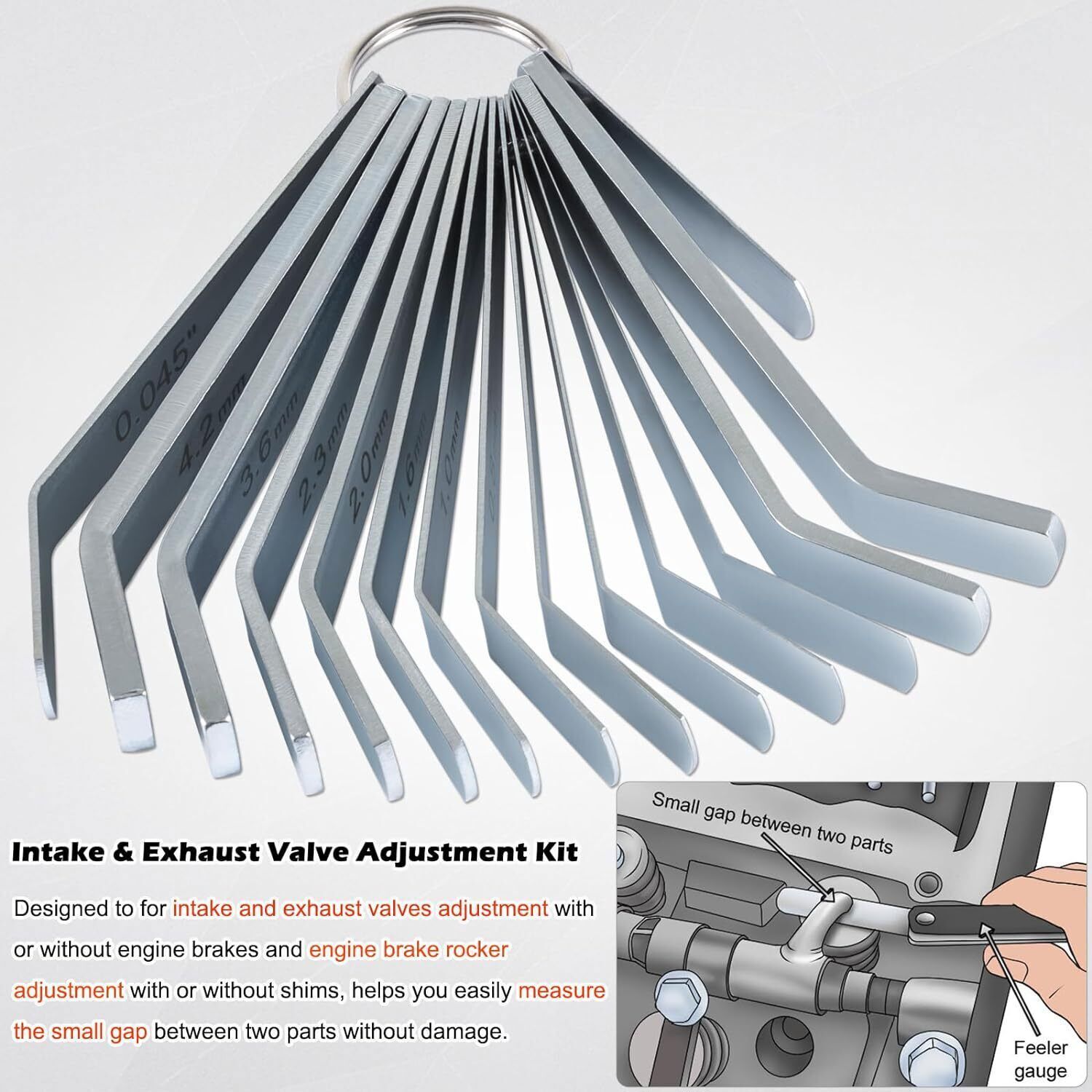 Feeler Gauge Jake Brake Tool Set for Volve Mack MP7 MP8 MP10 D12 D13 D16 Engines