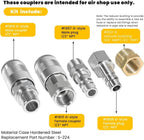 for Milton S-224 1/2" Male Female NPT G-Style Coupler Plug Kit Air Tool Fittings