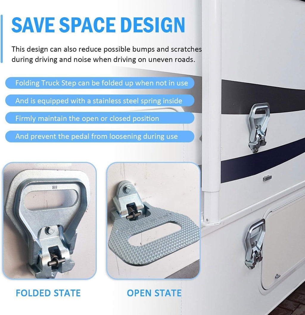 5236586 Folding Truck Step Safety Folding Foot/Grab Step for Truck Van RV Vehicl