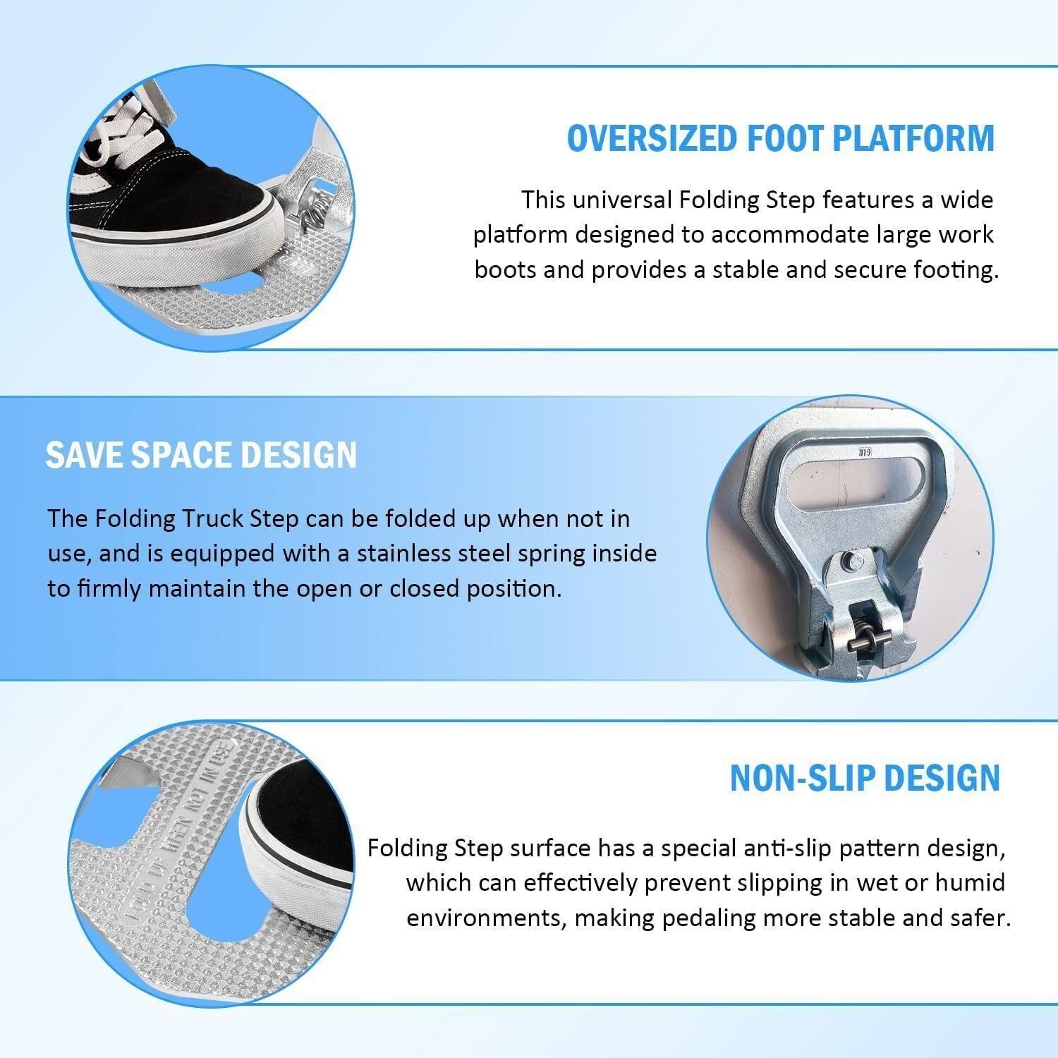 5236586 Folding Truck Step Safety Folding Foot/Grab Step for Truck Van RV Vehicl