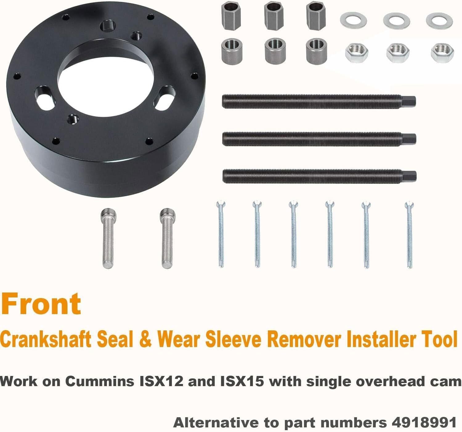 For Cummins ISX QSX ISX15 Front Crankshaft Seal Remover & Installer Tool Set