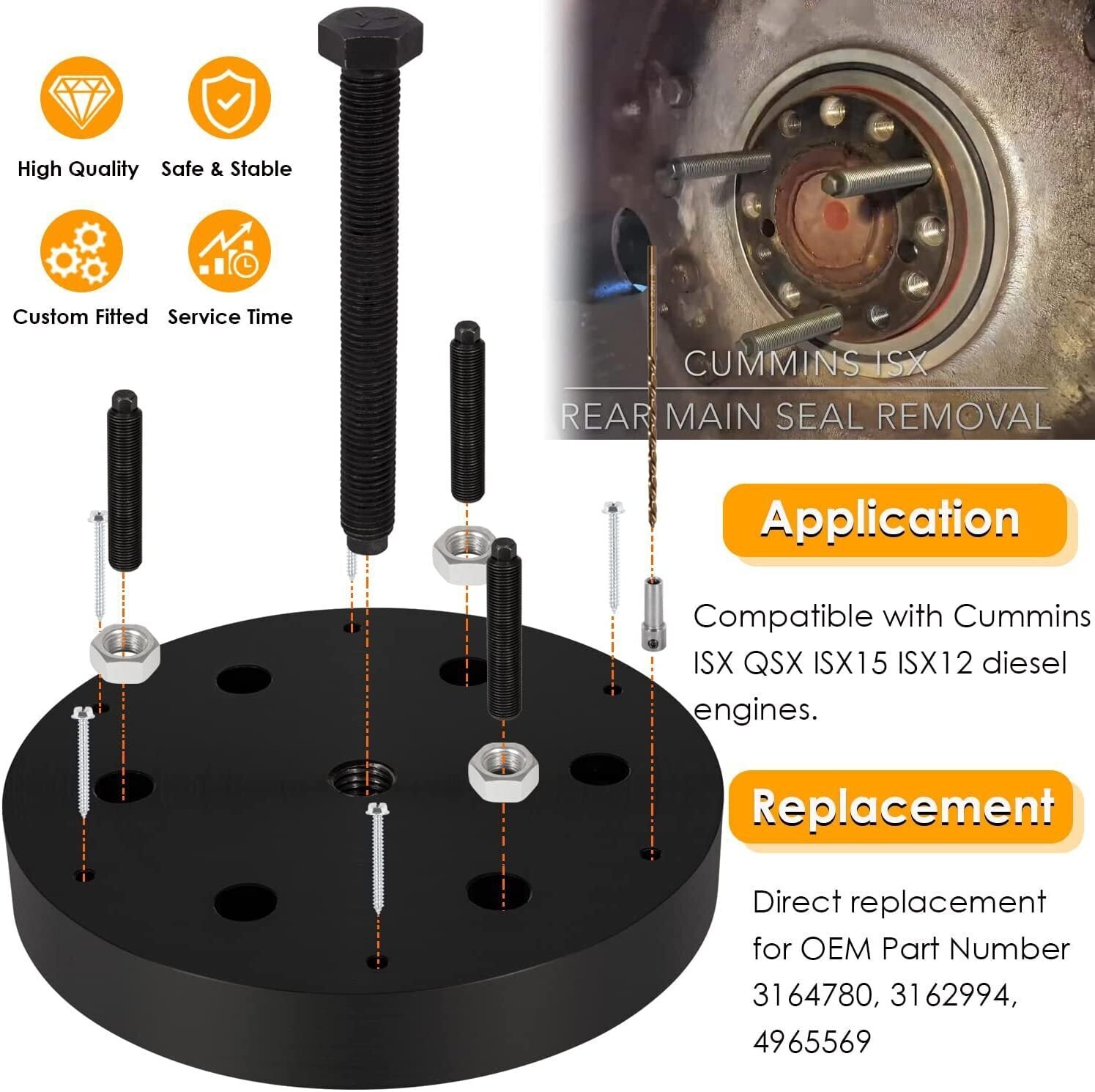 For Cummins ISX QSX ISX15 Front Rear Crankshaft Seal Remover Installer Tools Kit