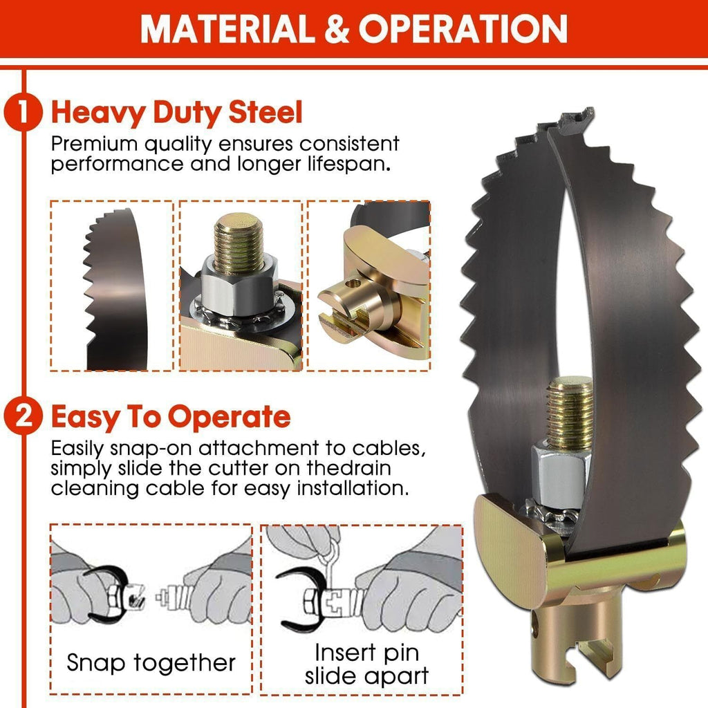 52817 T-231 2-1/2" Heavy Duty C Cutter Drain Cleaner Tool for Ridgid C-7/C-8