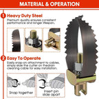 52817 T-231 2-1/2" Heavy Duty C Cutter Drain Cleaner Tool for Ridgid C-7/C-8