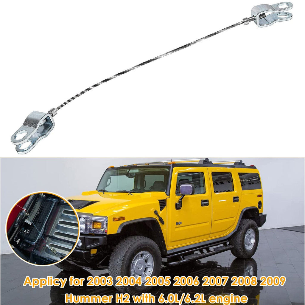 Hood Check Cable 15146196 Stainless Steel for GM 2003-2009 Hummer H2 6.2L 6.0L