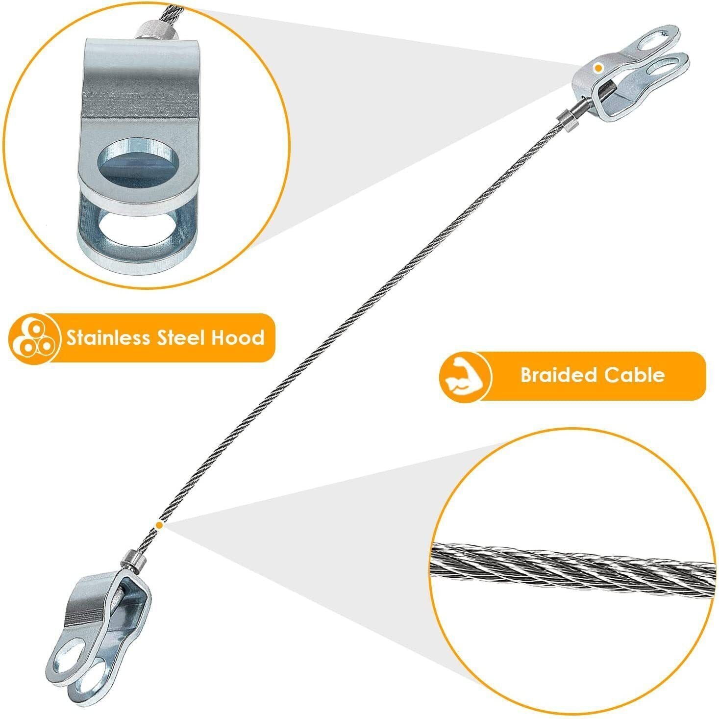 Hood Check Cable 15146196 Stainless Steel for GM 2003-2009 Hummer H2 6.2L 6.0L