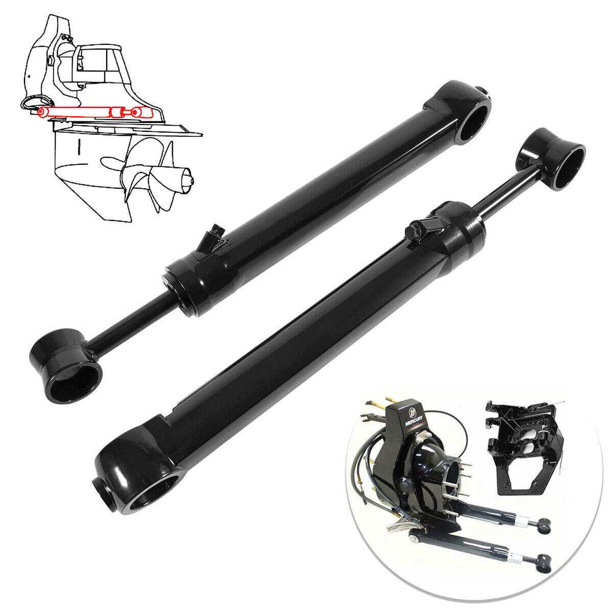 Trim Tilt Cylinder Set For Mercruiser Bravo All Models Port & Starboard Side