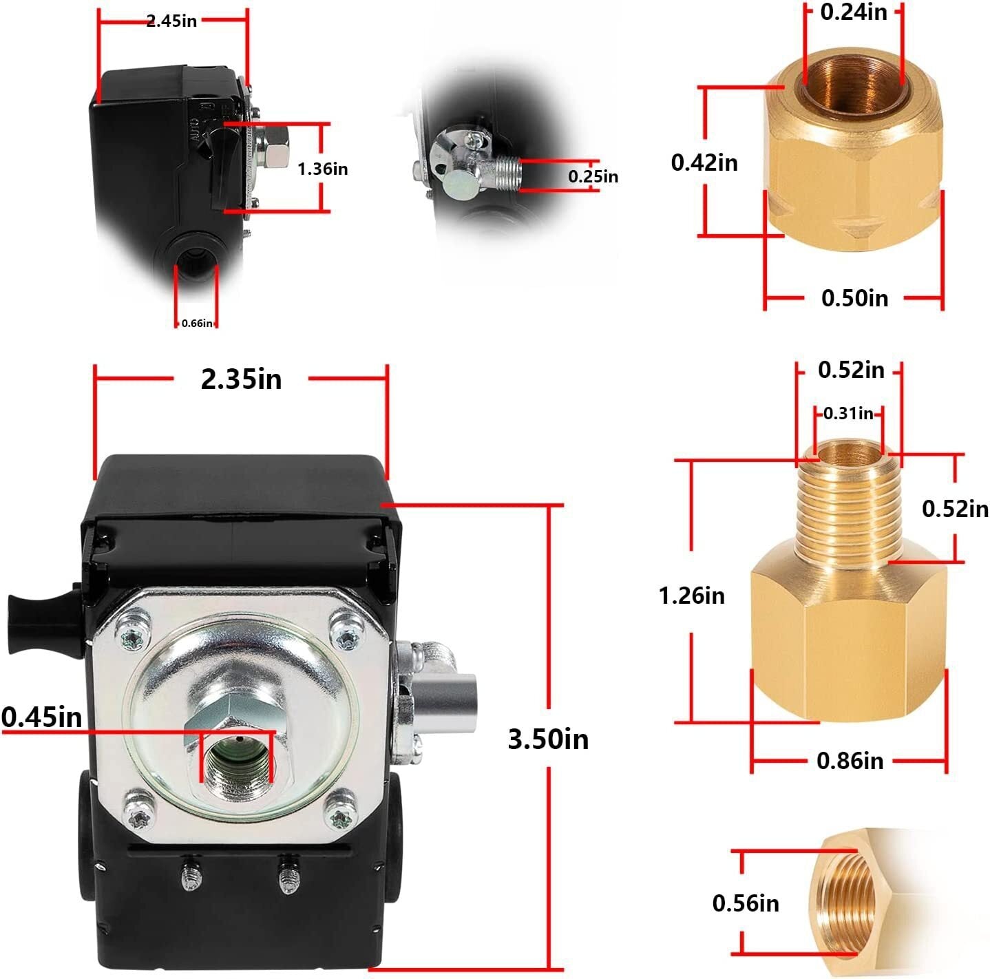 23474661-C Pressure Switch 95-125 Psi Air Compressor Part for INGERSOLL RAND