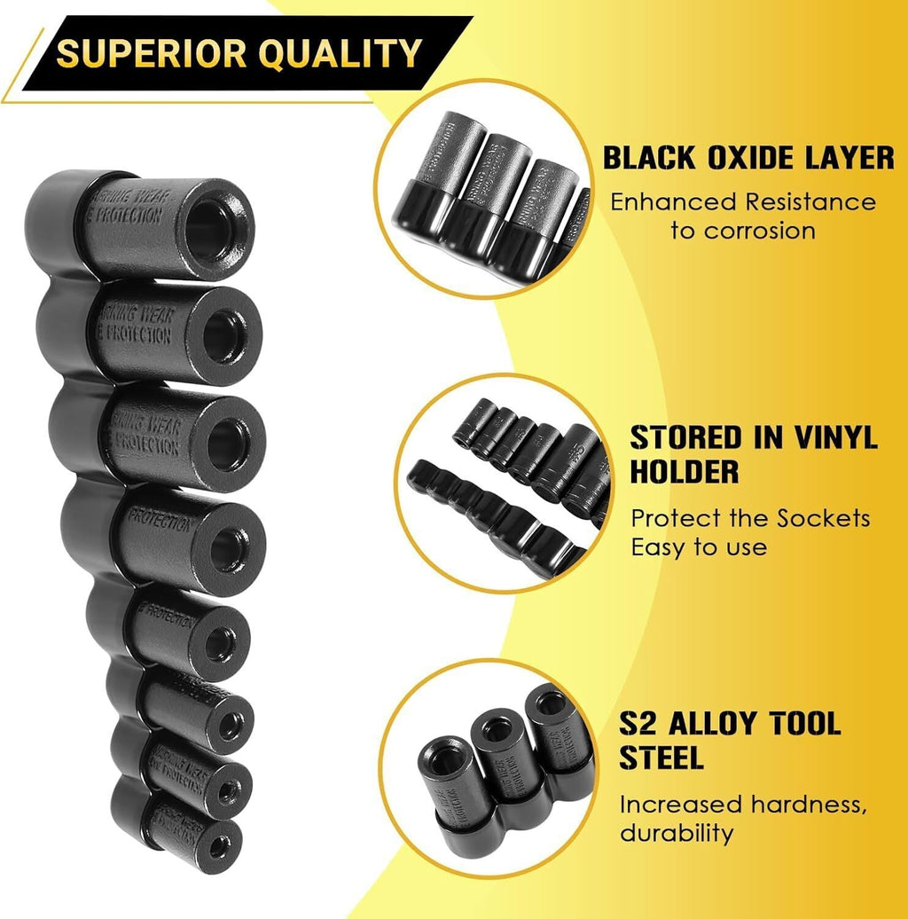 70500 Tap Socket Set for Fractional MCTI Standard Tap Use with 1/4" & 3/8" Drive