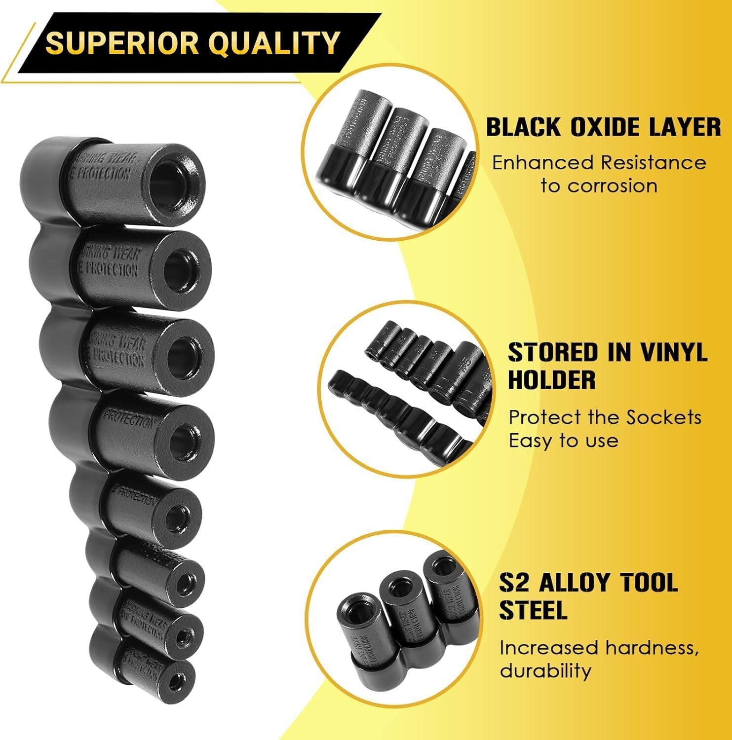 70500 Tap Socket Set for Fractional MCTI Standard Tap Use with 1/4" & 3/8" Drive