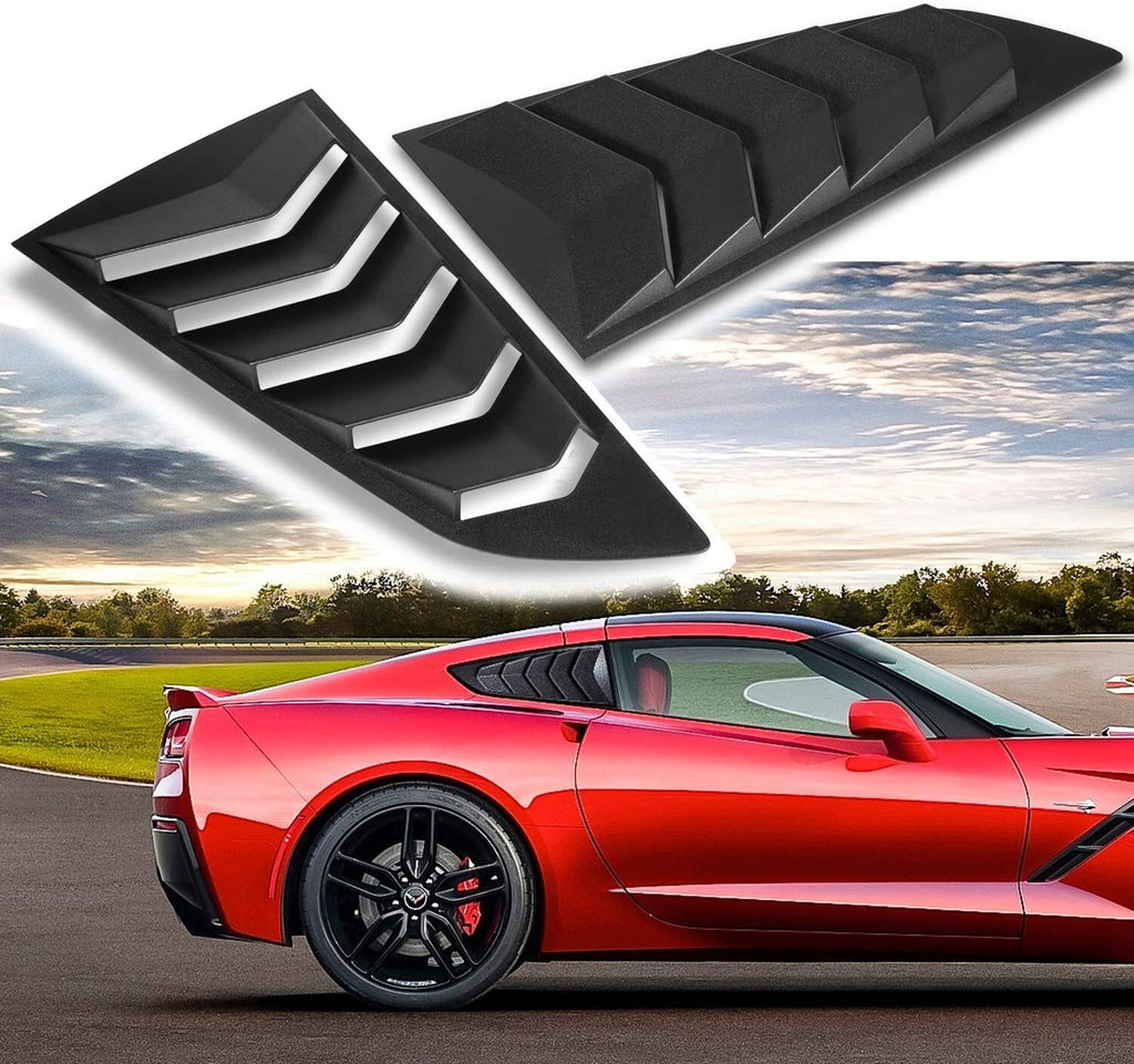 2PC Side Window Louver Cover Sun Shade Scoop Hood Vent For 2014-2019 C7 Corvette