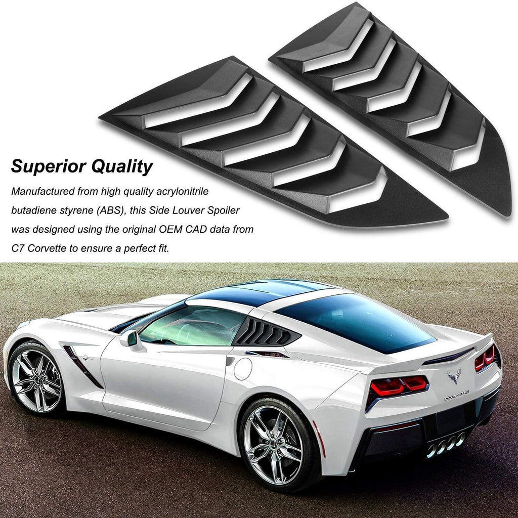 2PC Side Window Louver Cover Sun Shade Scoop Hood Vent For 2014-2019 C7 Corvette