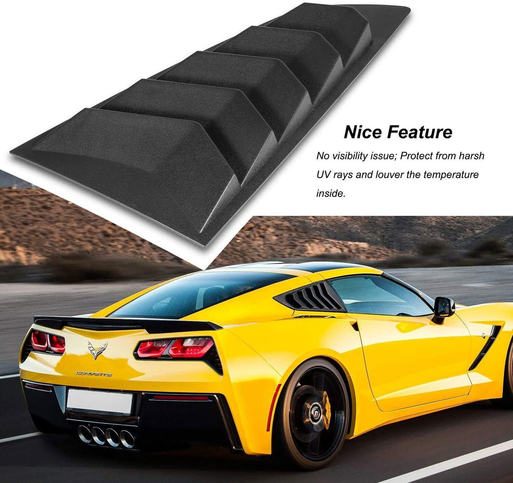 2PC Side Window Louver Cover Sun Shade Scoop Hood Vent For 2014-2019 C7 Corvette