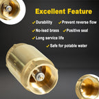 In-Line Check Valve 1 1/4" Brass Female Pipe Thread fits for Most Pumps