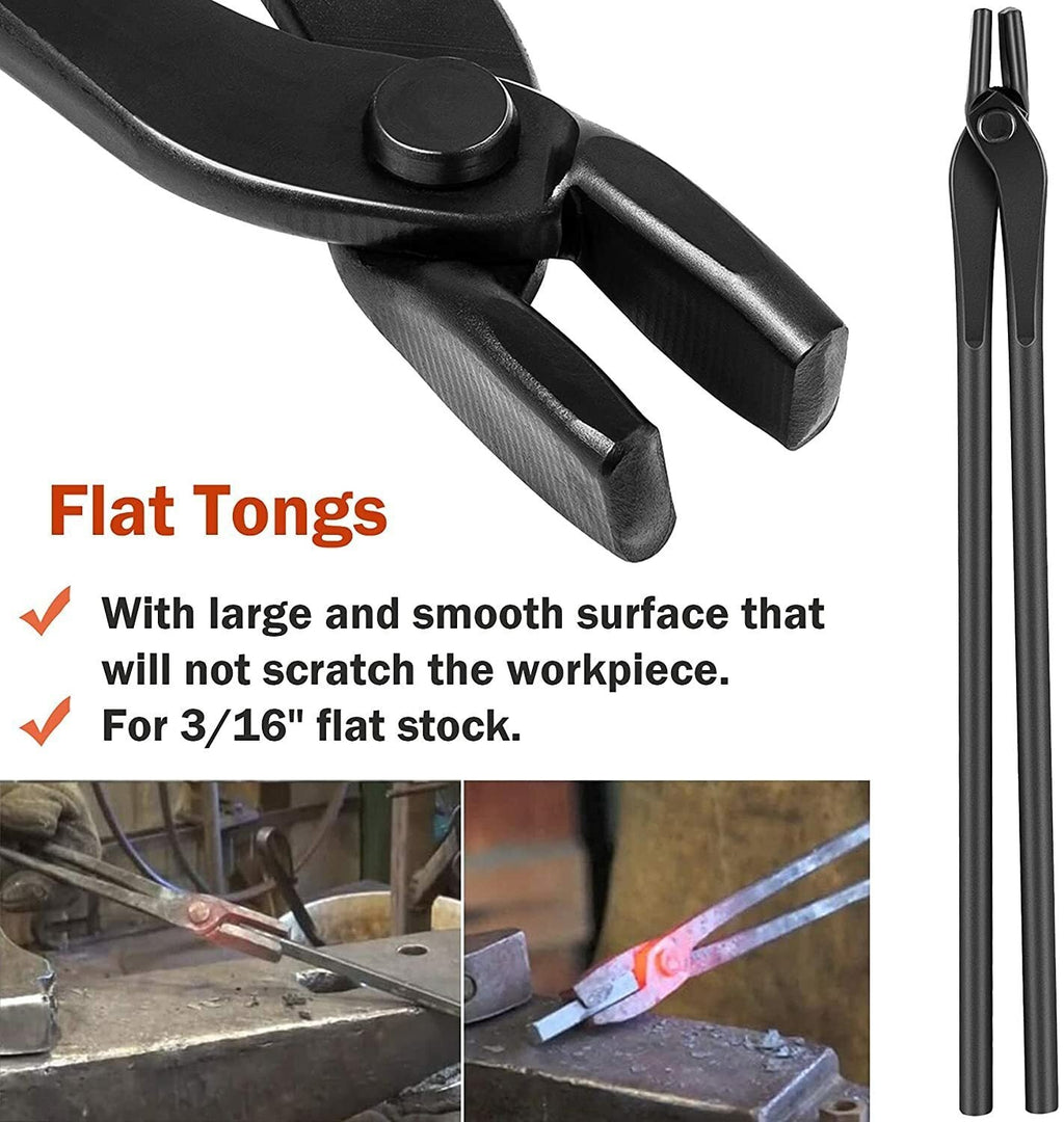 5Pcs Knife Making Tongs Set Bladesmith Blacksmith Tongs for Anvil Vise Forge