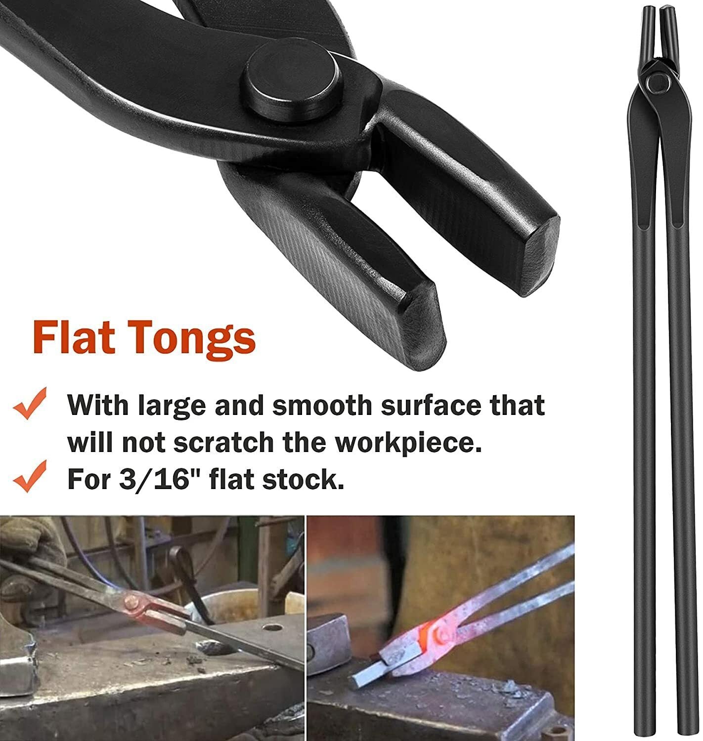 5Pcs Knife Making Tongs Set Bladesmith Blacksmith Tongs for Anvil Vise Forge