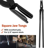 5Pcs Knife Making Tongs Set Bladesmith Blacksmith Tongs for Anvil Vise Forge