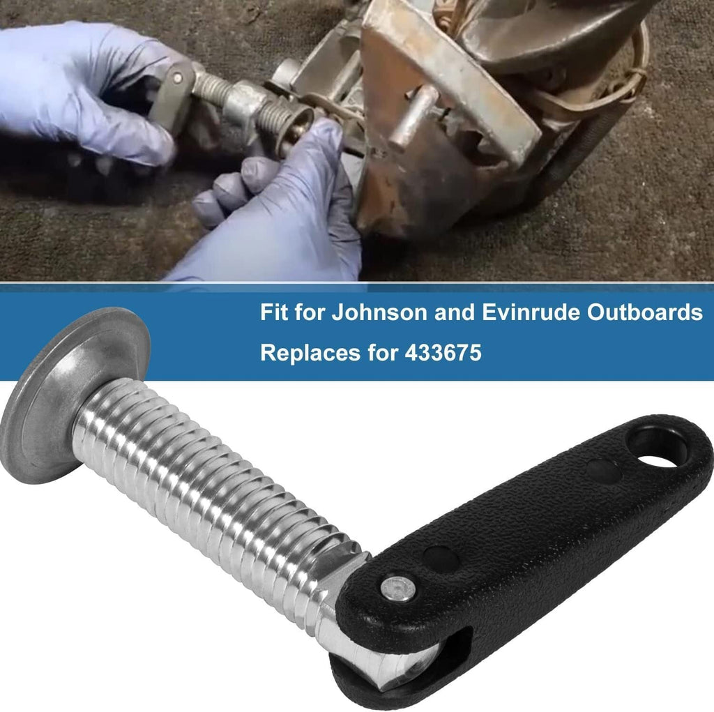 433675 Boat Motor Transom Clamp Screw & Handle For Johnson Evinrude Outboard