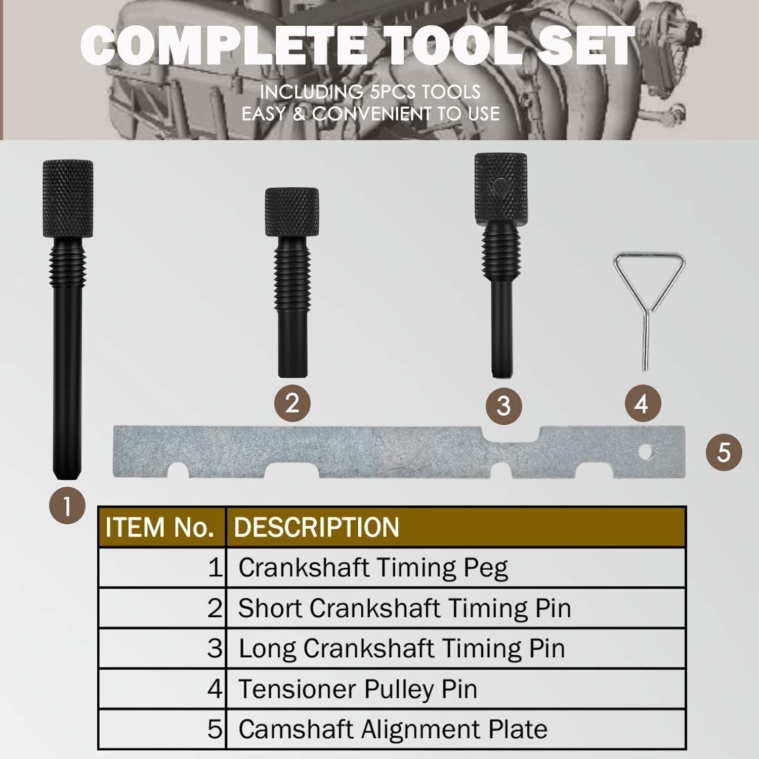 Cam Timing Alignment Tools Kit for Ford Fiesta Focus Mazda Volvo/Duratec Engine