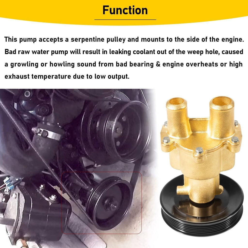 Raw Sea Water Pump with Pulley for Mercury, MerCruiser, Quicksilver 46-8M0139995