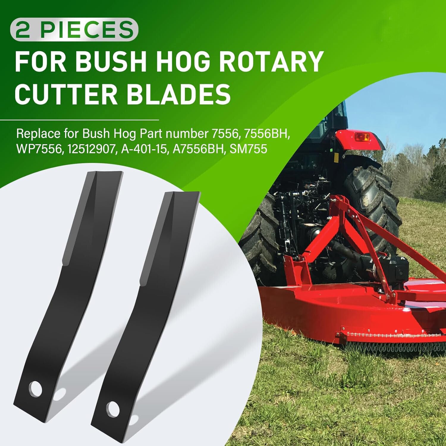 For Bush Hog 7556BH SQ172 7556 Rotary Cutter Blades, 27" x3/4" Lawn Mower Blades