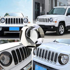 2X Front Angry Eyes Style Light Headlight Trim Cover For Jeep Patriot 2011-2017