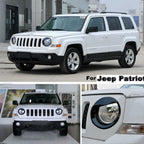 2X Front Angry Eyes Style Light Headlight Trim Cover For Jeep Patriot 2011-2017