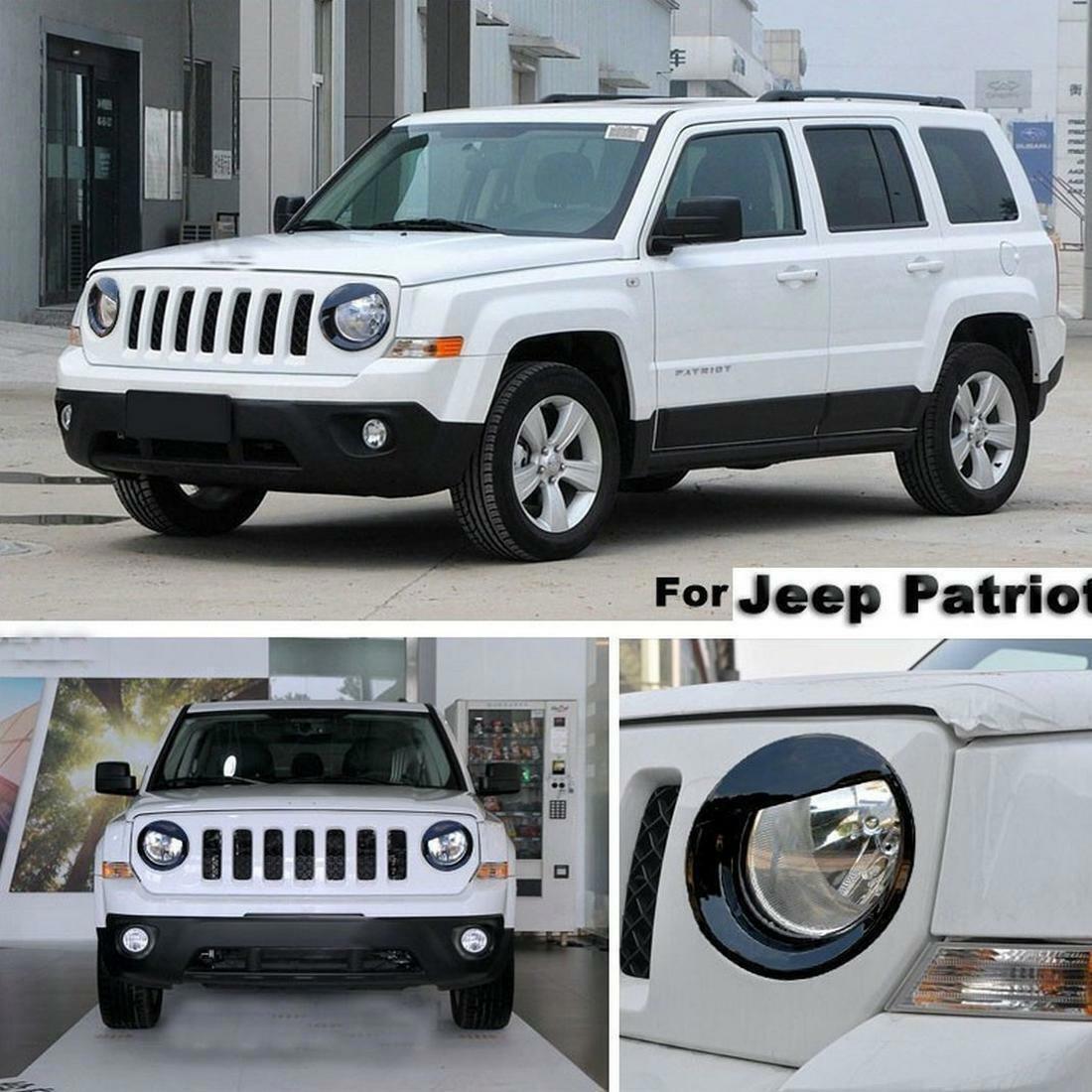 2X Front Angry Eyes Style Light Headlight Trim Cover For Jeep Patriot 2011-2017