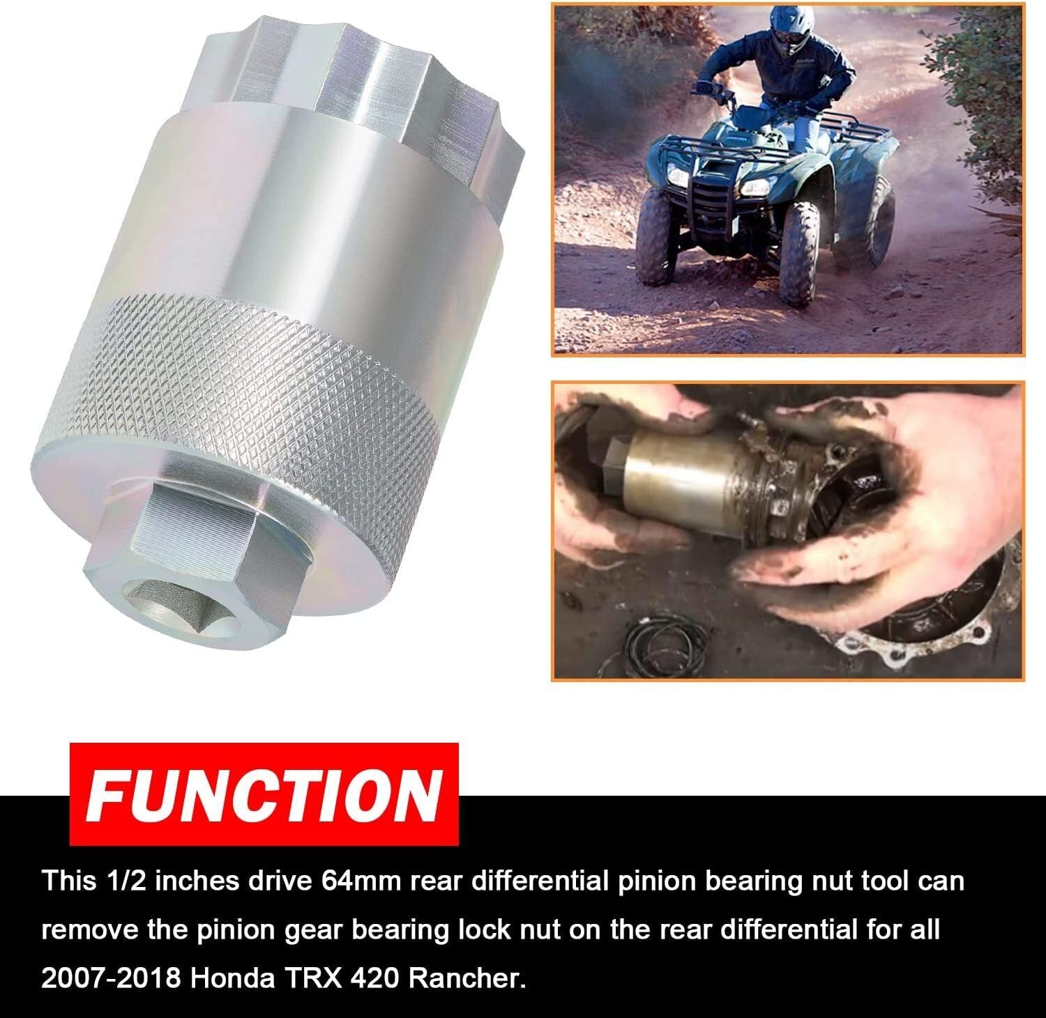 64mm Rear Differential Pinion Bearing Nut Socket Tool For Honda TRX 420 Rancher
