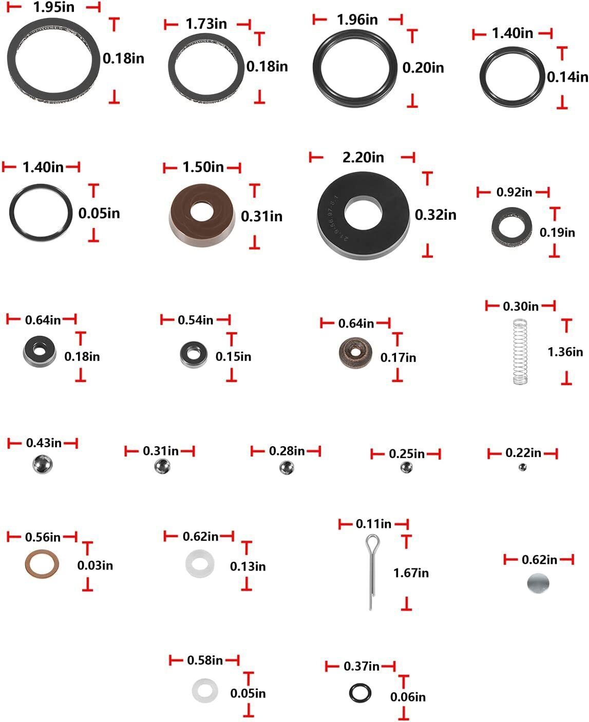 93657 Floor Jack Seal 4 Ton Seal Replacement Kit,Complete Kit For Lincoln,Walker