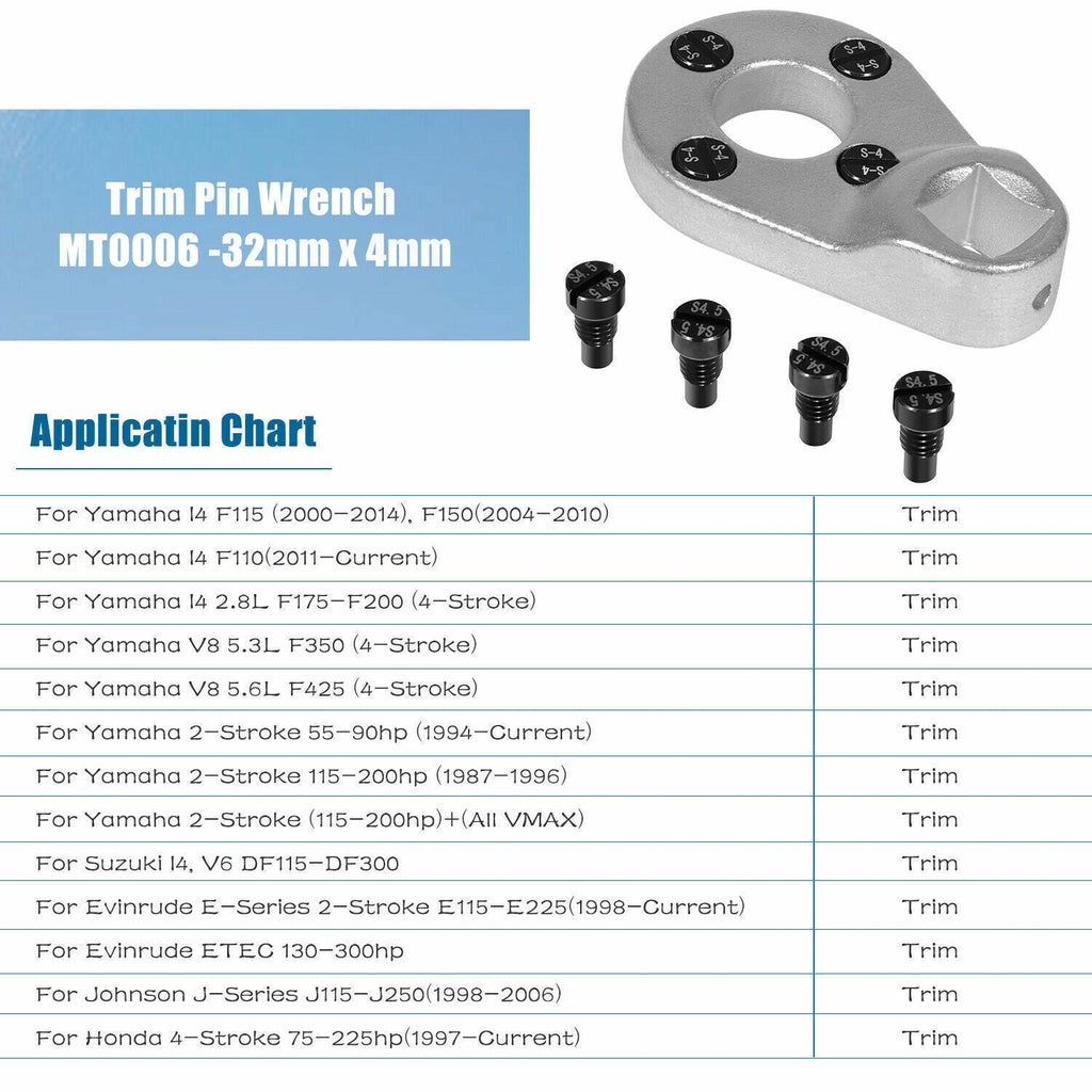 Trim/Tilt Pin Wrench Set MT0004 MT0006 MT0009 for Yamaha Suzuki Johnson Outboard