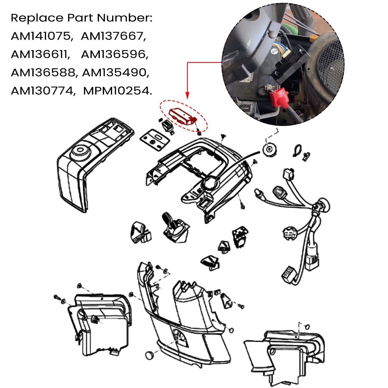 Electronic Control Unit Module AM141075 For John Deere Tractors X300 X304 X310