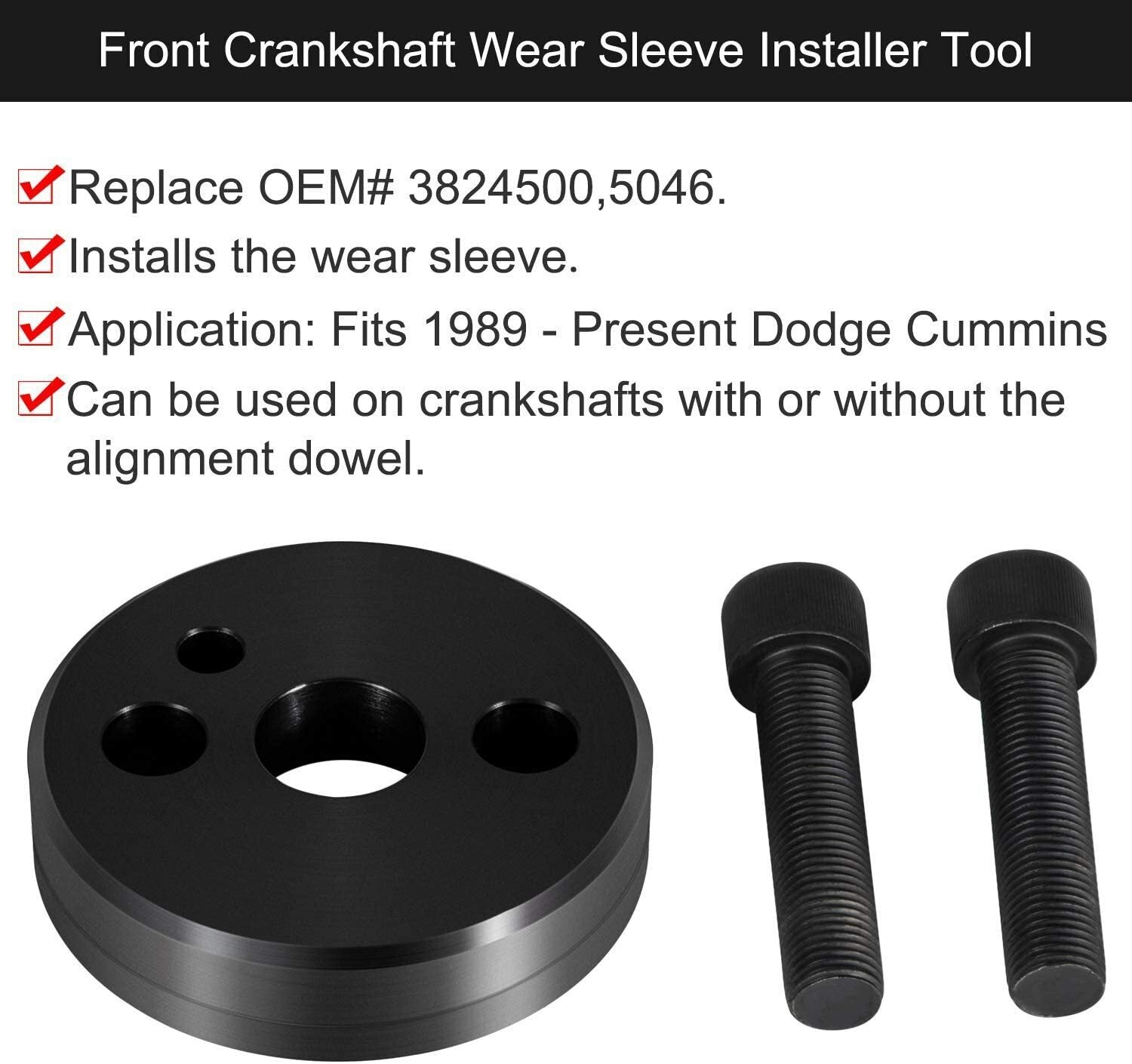 Front Cover Crankshaft Seal & Wear Sleeve Installer Tool For Cummins 5.9L 6.7L
