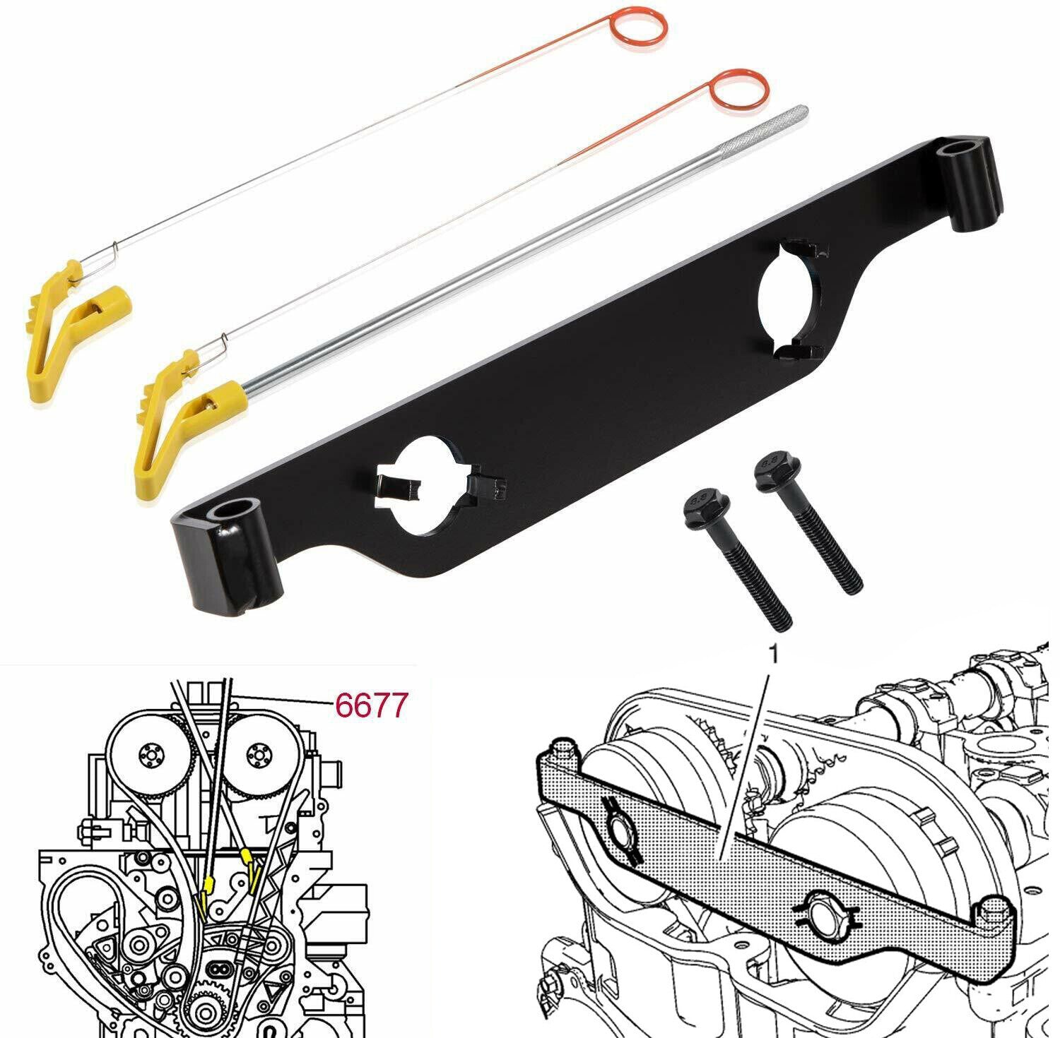 6677 Timing Chain Retainer Set EN-48749 & EN-48953 Cam Phaser Actuator Lock Tool
