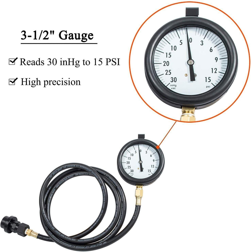 GM 6.6L Duramax Diesel Fuel Pressure System Vacuum Test Kit TU-32-6 Hose + Gauge
