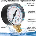 ECX270861 Bottom Mount Pressure Gauge for Hayward Sand D.E. Pool Filter 60 PSI