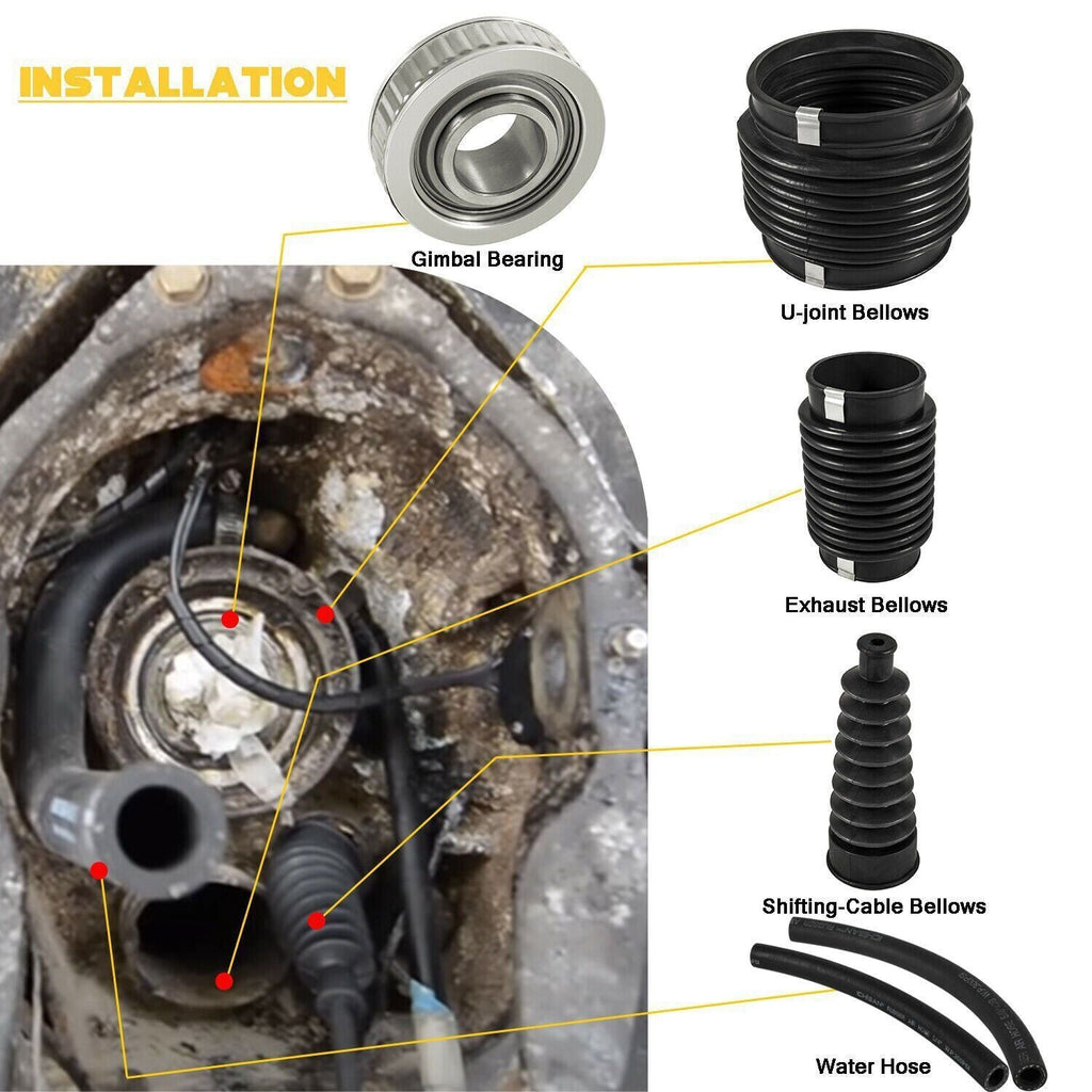 Mercruiser Alpha 1 One Gen II 2 Transom Service Kit Gimbal Shift Cable bellows