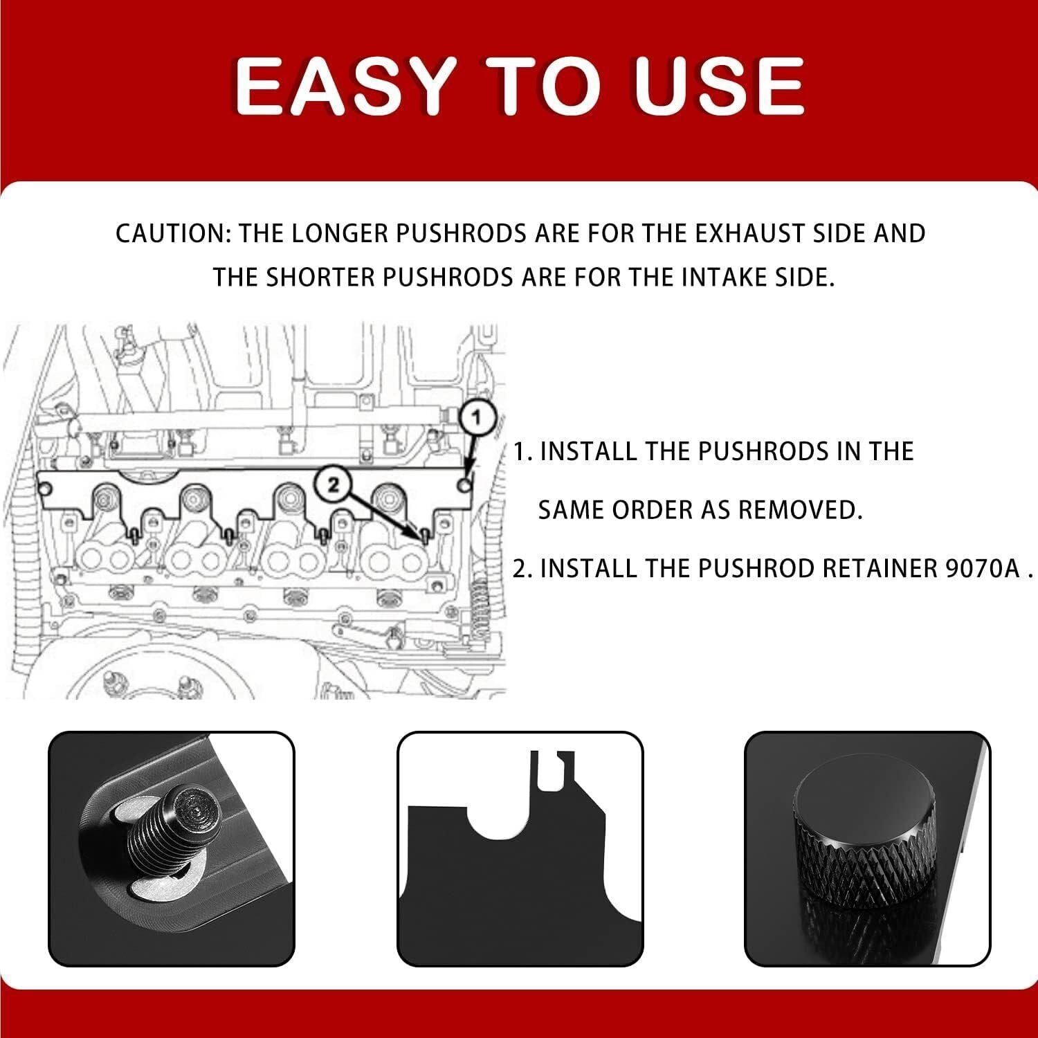 9070A Push Rod Retainer for Installing the Intake Side Rocker Shaft Assembly