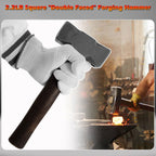 2.2LB Forging Square Hammer for Farrier Bladesmithing Blacksmith Anvil Knife