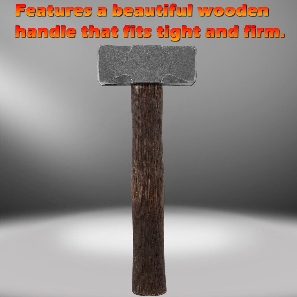 2.2LB Forging Square Hammer for Farrier Bladesmithing Blacksmith Anvil Knife