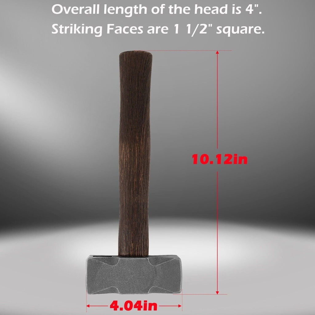 2.2LB Forging Square Hammer for Farrier Bladesmithing Blacksmith Anvil Knife