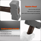 2.2LB Forging Square Hammer for Farrier Bladesmithing Blacksmith Anvil Knife