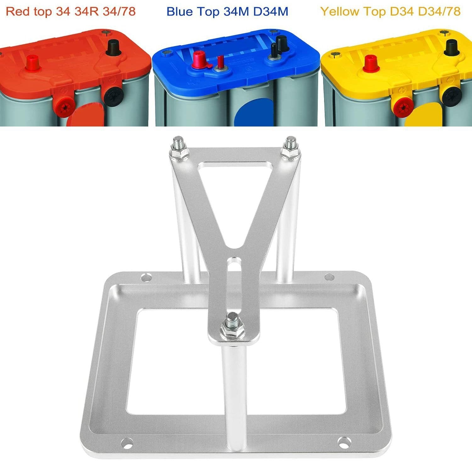 551181 Universal Billet Battery Tray Hold Down Trunk Relocation Box Optima Mount