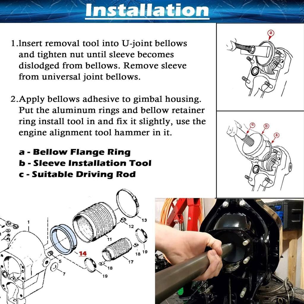 Bellows Sleeve Ring Mercrusier Alpha One Gen II ONLY Replaces 816607 & 18-1728