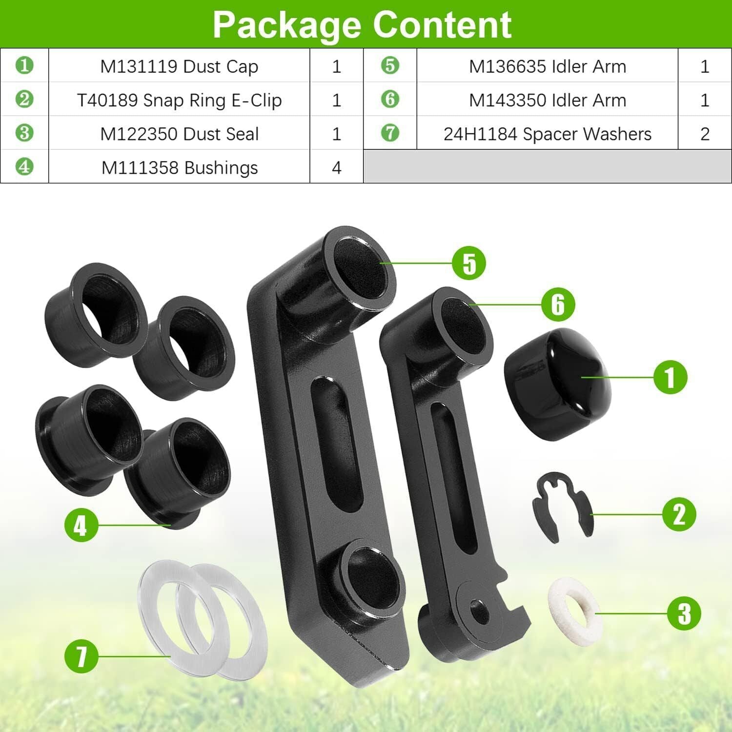 Idler Arm & Bushing Rebuild Kit for John Deere M143350 M136635 M131119 M111358