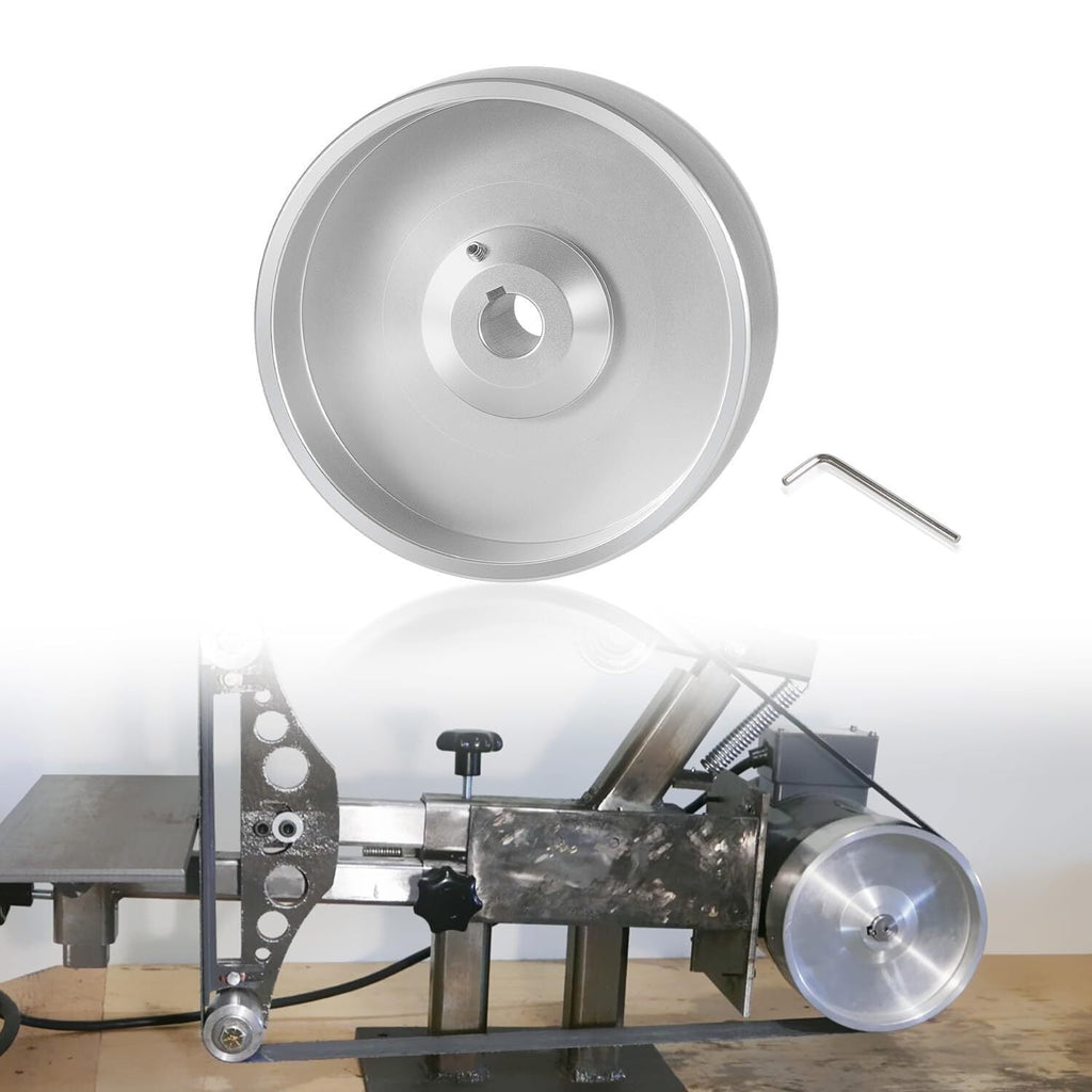 2''x72" Belt Grinder Knife Grinder 6" Drive Wheel Crowned 5/8" Bore Aluminum