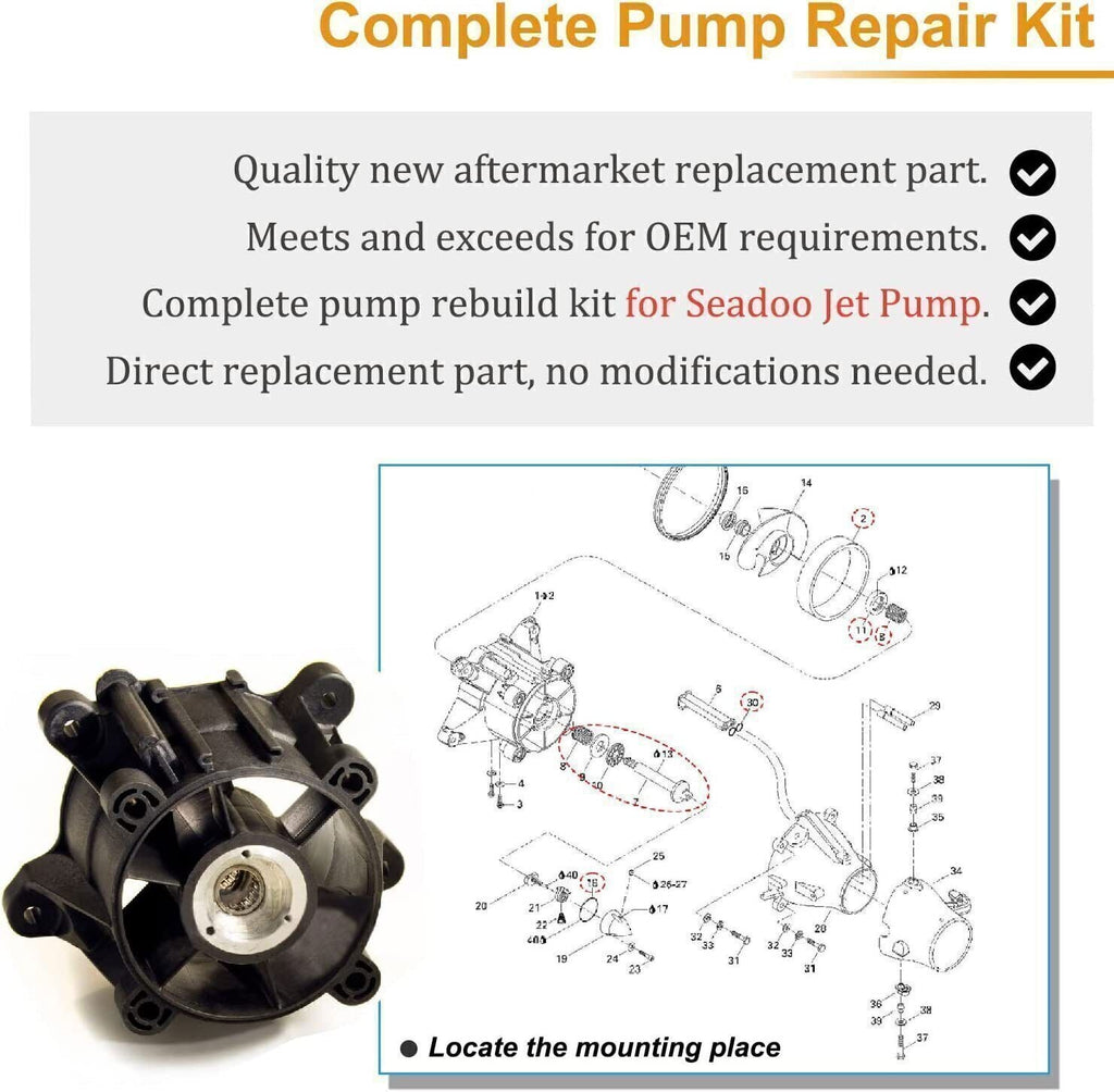 Complete Jet Pump Rebuild Kit for SeaDoo GTX RFI RX RXDI XP Limited GSX GTS LRV