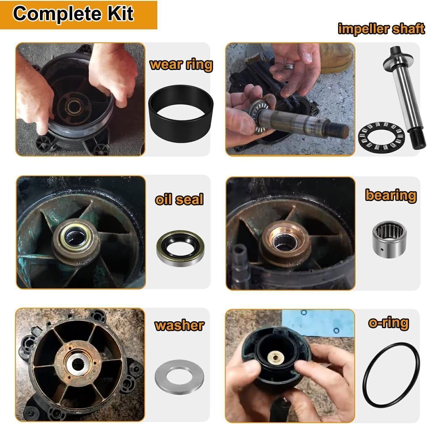 Complete Jet Pump Rebuild Kit for SeaDoo GTX RFI RX RXDI XP Limited GSX GTS LRV