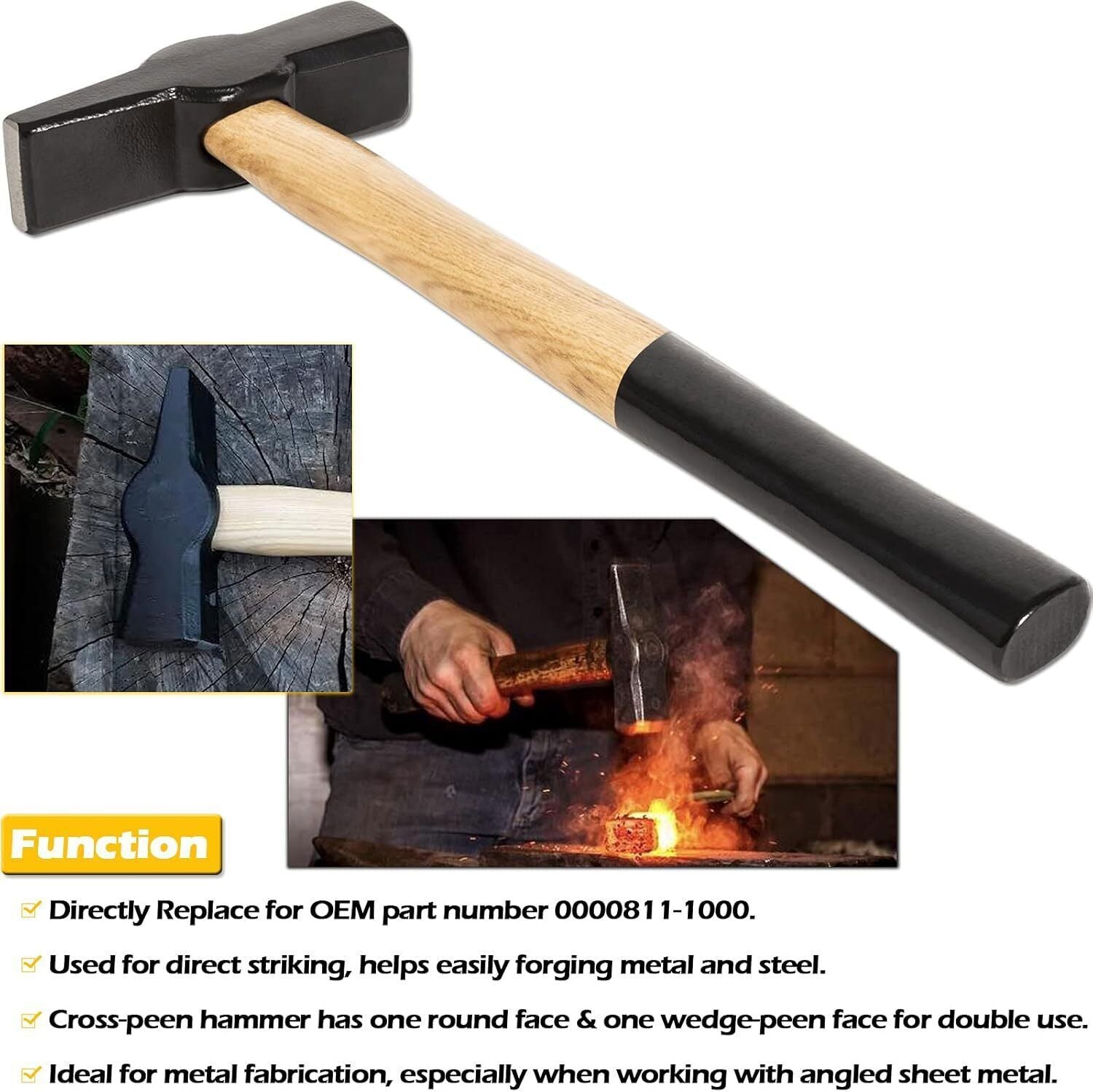 0000811-1000 Blacksmith Hammer Knife Making Bladesmith Anvil Forge Tongs Tool
